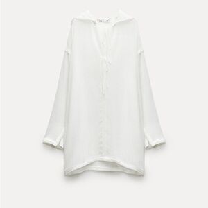 ZARA Hooded Linen Blouse
